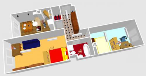 Визуализация двухкомнтаной квартиры